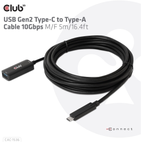 Club3D Kabel USB 3.2 Typ C  USB Typ A 10Gbps St/Bu 5m