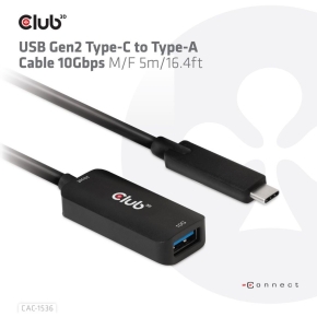 Club3D Kabel USB 3.2 Typ C  USB Typ A 10Gbps St/Bu 5m
