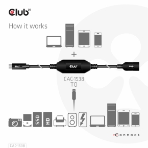 Club3D Kabel USB 3.2 Typ C  USB Typ A 5Gbps St/Bu 10m