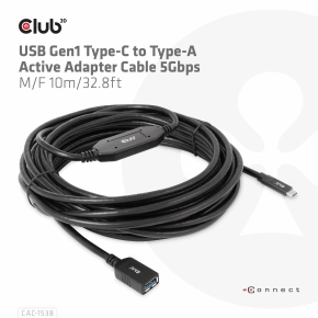 Club3D Kabel USB 3.2 Typ C  USB Typ A 5Gbps St/Bu 10m