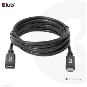 Club3D Kabel USB 3.2 Typ C 2m Verlängerung 5Gbps St/Bu