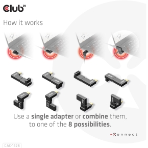 Club3D Adapter USB 3.2 Typ C  USB 3.2 Typ C gewinkelt St/Bu