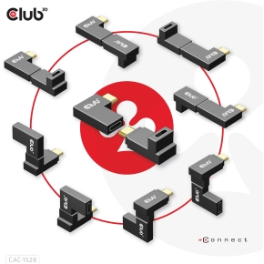 Club3D Adapter USB 3.2 Typ C  USB 3.2 Typ C gewinkelt St/Bu