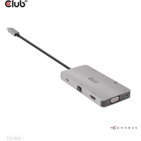 Club3D USB-C 9in1-HUB >HDMI/VGA/2xUSB/USB-C/RJ45/SD PD100W