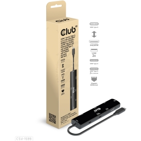 Club3D USB4 6in1-HUB >HDMI/2xUSB-C/2xUSB/LAN 4K120Hz PD100W