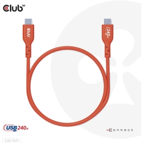 Club3D Kabel USB 2 Typ C PD 240W / 480Mb 1m St/St