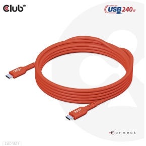 Club3D Kabel USB 2 Typ C PD 240W / 480Mb 3m St/St