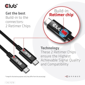 Club3D Kabel USB 4 Typ C PD 240W / 8K / 40Gbps 2m St/St