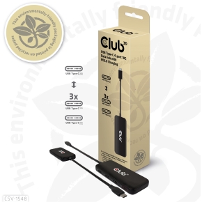 Club3D USB-Hub Typ C > 4x USB Typ C 10Gbps + 100W PD St/Bu