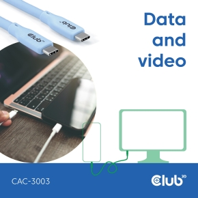 Club3D Lifestyle USB-C Kabel PD 240W.20Gbps 2m blau St/St