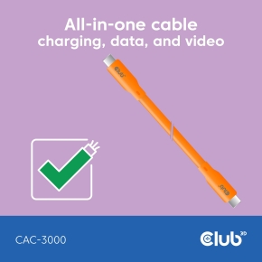 Club3D Lifestyle USB-C Kabel PD 240W.20Gbps 2m orangeSt/St