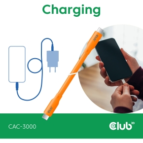 Club3D Lifestyle USB-C Kabel PD 240W.20Gbps 2m orangeSt/St