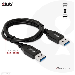 Club3D Kabel USB Typ-A Gen2 0.5m 10 Gbps St/St