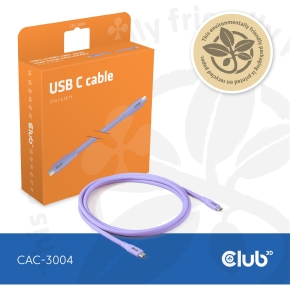 Club3D Lifestyle USB-C Kabel PD 240W.20Gbps 2m lila St/St