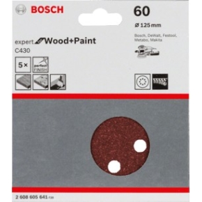 Bosch Schleifblatt C 430 D125MM Holz Krnung 60 5 St.