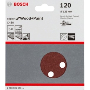 Bosch Schleifblatt C 430 D125MM Holz Krnung 120 5 St.