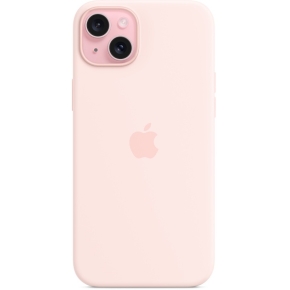 Silikon Case iPhone 15 Plus mit MagSafe (hellrosa)