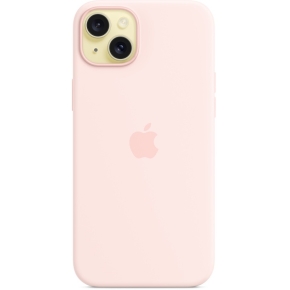 Silikon Case iPhone 15 Plus mit MagSafe (hellrosa)