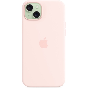 Silikon Case iPhone 15 Plus mit MagSafe (hellrosa)