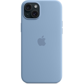 Silikon Case iPhone 15 Plus mit MagSafe (winterblau)