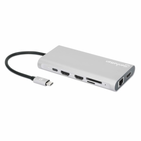 MANHATTAN 12-in1 Dockingstation 3xHDMI 4xUSB USB-C DP RJ45