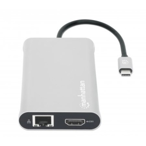 MANHATTAN 12-in1 Dockingstation 3xHDMI 4xUSB USB-C DP RJ45