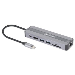 MANHATTAN 7-in-1 Dockingstation HDMI RJ45 2xUSB-A SD/MicroSD