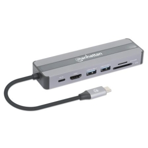 MANHATTAN 7-in-1 Dockingstation HDMI RJ45 2xUSB-A SD/MicroSD