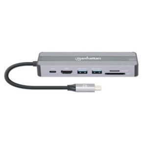 MANHATTAN 7-in-1 Dockingstation HDMI RJ45 2xUSB-A SD/MicroSD