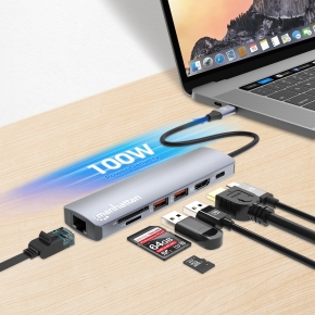MANHATTAN 7-in-1 4K USB-C Dockingstation 1xHDMI 2xUSB 10Gb/s