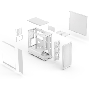 Midi Fractal Epoch White TG Clear tint