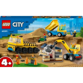 LEGO City 60391 Baufahrzeuge und Kran mit Abrissbirne