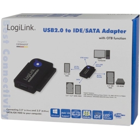 LogiLink USB 2.0 > 2,5 + 3,5 IDE + SATA Adapter Schwarz