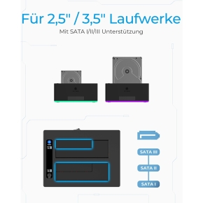 ICY BOX Dockingstation 6.4cm (2.5) & 8.9cm (3.5) SATA - USB 3.0