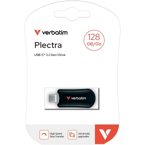 STICK 128GB Verbatim Plectra Black USB-C Flash Drive 30225