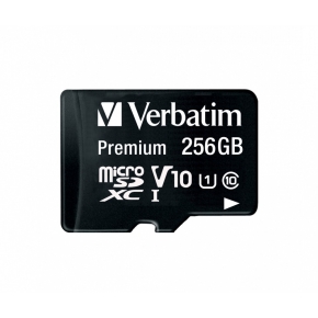 CARD 256GB Verbatim MicroSDXC Premium Class10 + Adapte retail