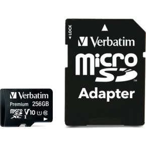 CARD 256GB Verbatim MicroSDXC Premium Class10 + Adapte retail