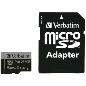 CARD 256GB Verbatim MicroSDHC Pro Class 10 + Adapter retail
