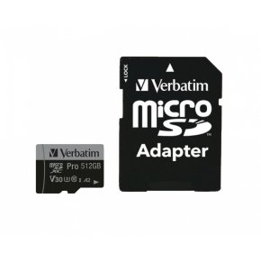 CARD 512GB Verbatim MicroSDHC Pro Class 10 + Adapter retail
