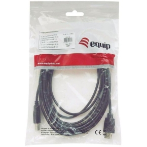 Equip USB Kabel 2.0 A-B St/St 1.00m schwarz Polybeutel