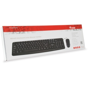 Equip Kabelgebundene Kombi Keyboard+Mouse. schwarz. spanisch