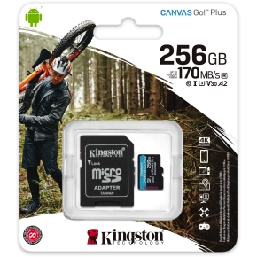 CARD 256GB Kingston Canvas Go! Plus microSDXC 170MB/s +Adapter