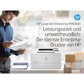 L HP LaserJet Enterprise M406DN S/W-Laserdrucker 38 S./Min. A4 LAN Duplex