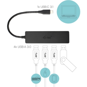 D I-TEC USB-C SLIM 4-PORT HUB