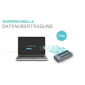 D I-TEC USB 3.0 HUB 7 PORT 36 W