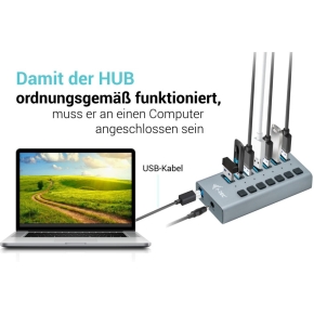 D I-TEC USB 3.0 HUB 7 PORT 36 W
