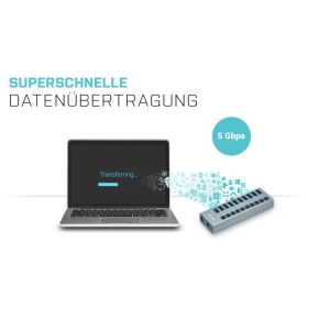 D I-TEC USB 3.0 HUB 10 PORT 48 W