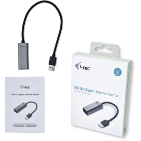 D I-TEC USB 3.0 Metal Gigabit Ethernet Adapter 1x USB 3.0 auf RJ-45 LED-Anzeige fuer Notebook Tablet PC Windows Mac Linux Android