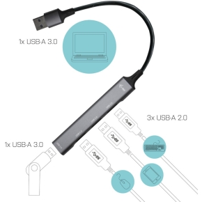 D I-TEC USB 3.0 METAL HUB 1X USB 3.0 +