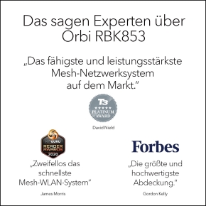 NETGEAR WL-Router ORBI RBK853-100EUS (Router/2 Extender)
